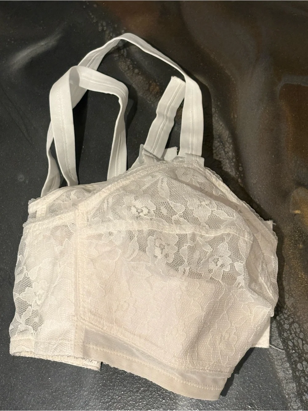 VTG 50s Marilyn Monroe Pennyrich White Lace Pinup Bullet Bra Torpedo Pointed 30E